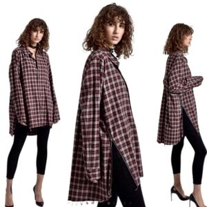 NEW One Teaspoon Upsized Check Zip Shirt